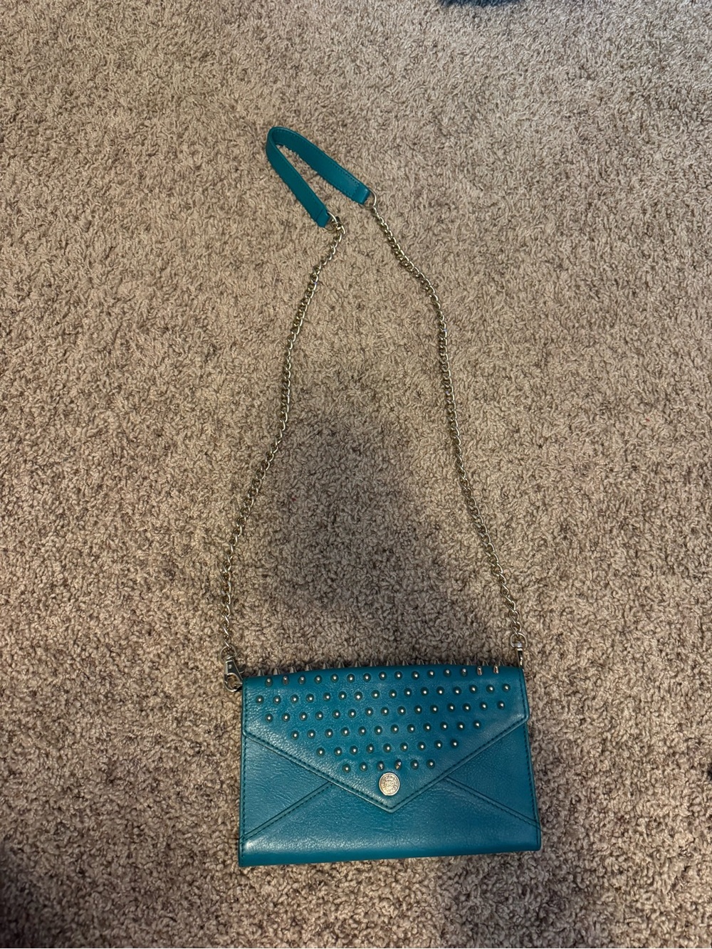 Rebecca Minkoff Teal Studded Envelope Crossbody
